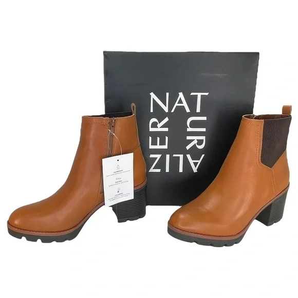 Naturalizer Womens Ankle Boots 10M Verney Cider Spice Waterproof Leather - Picture 11 of 13